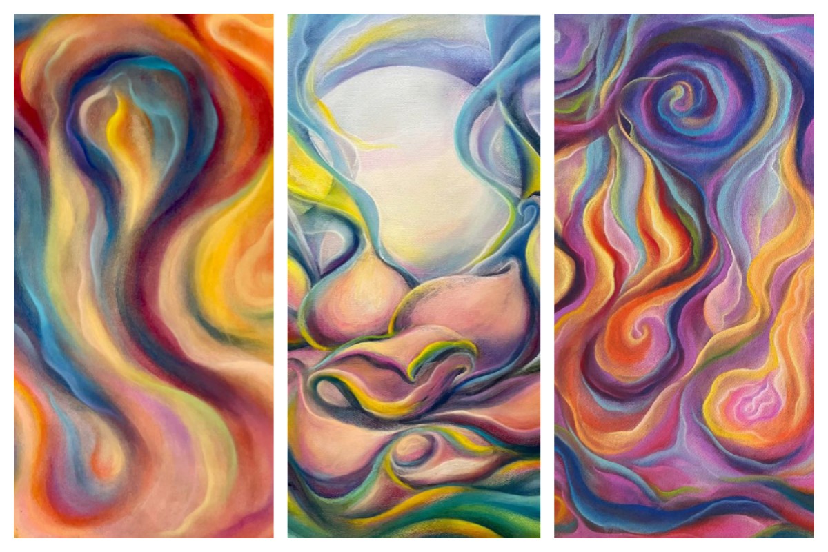 入围作品:创意水彩《春》、《... 入围作品:创意水彩《春》、《...